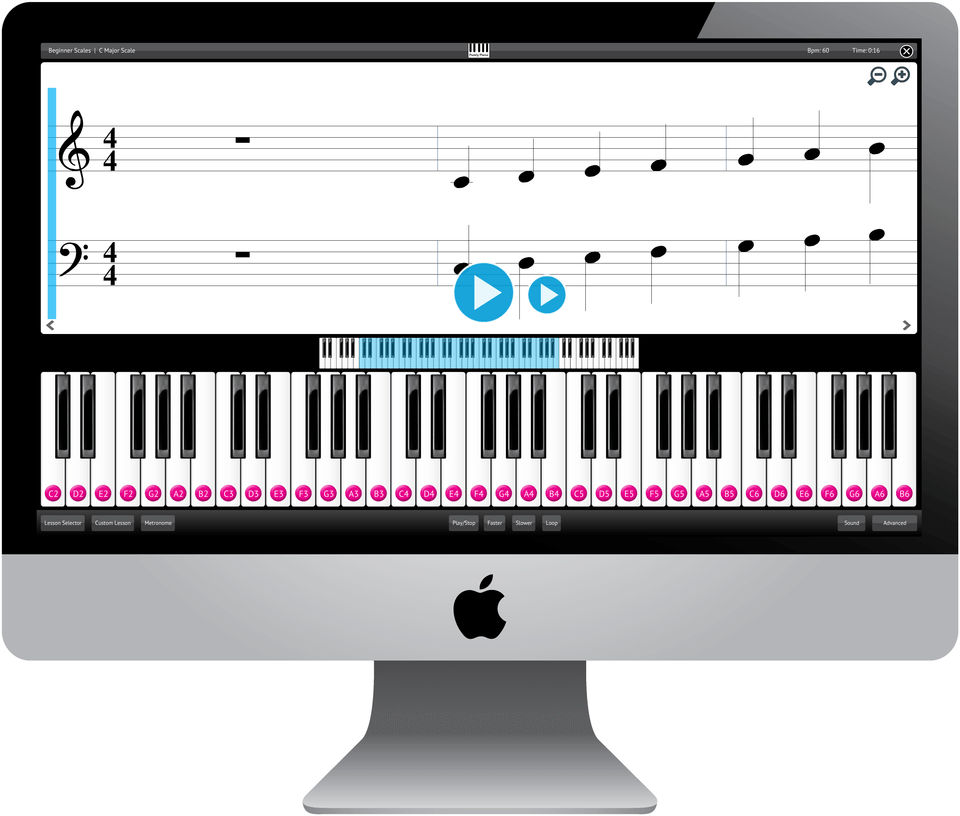 Purely Piano Software Application Screenshot