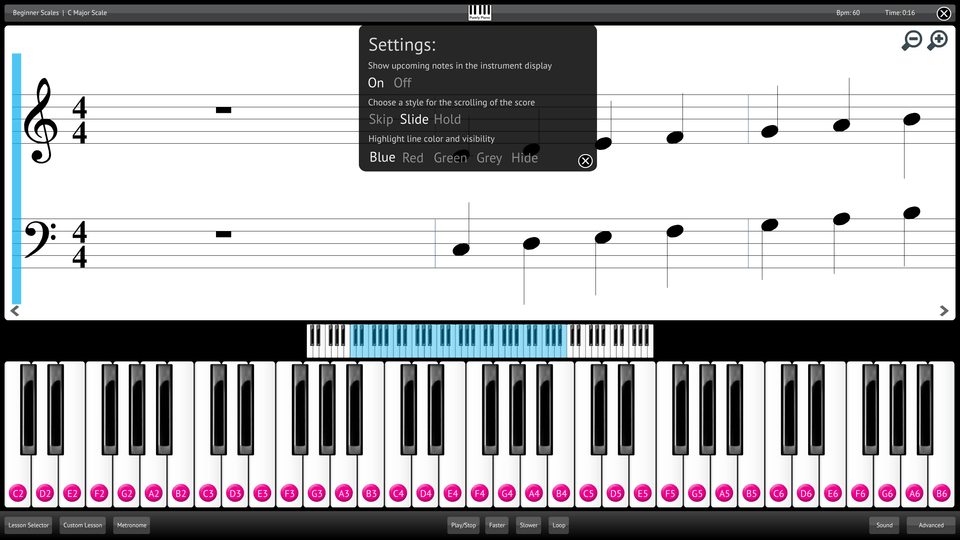 Purely Piano Screenshot Settings