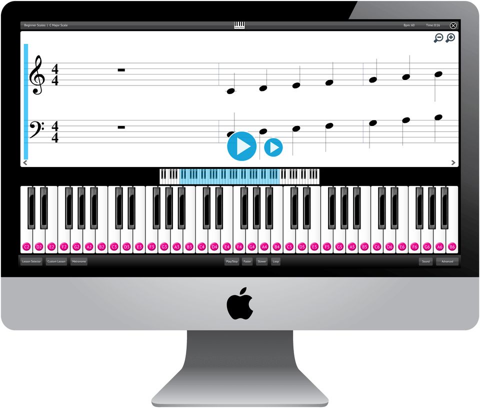 Purely Piano Software Application - iPad iOS Android Windows Mac Kindle